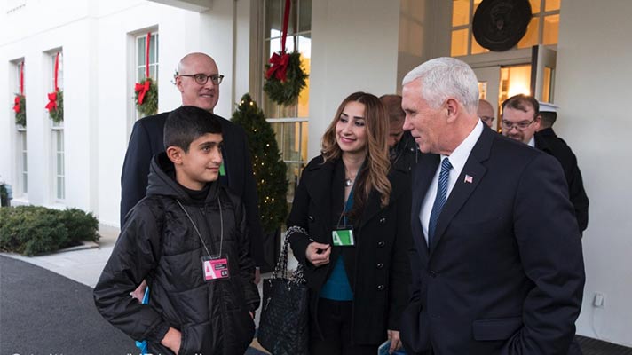 Noeh with Vice President of the USA Mike Pence.