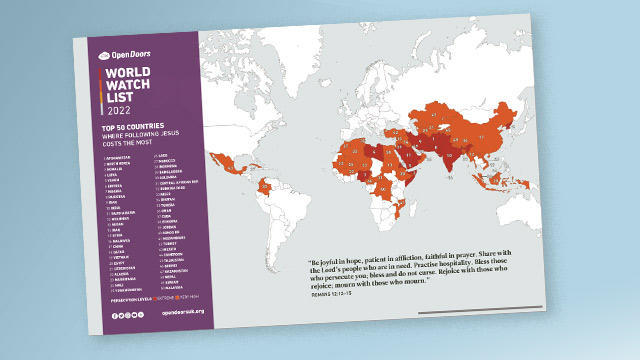 World Watch List: Top 50 Countries Map