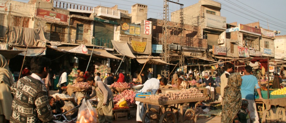 A street scene in Pakistan