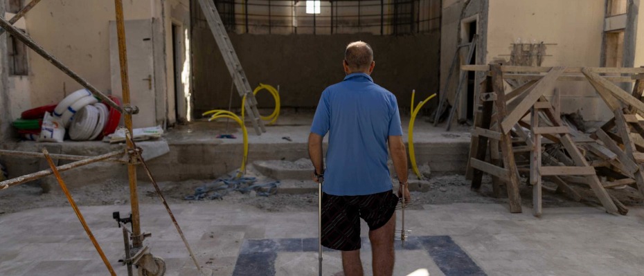 Elias in the damaged Mar Elias church