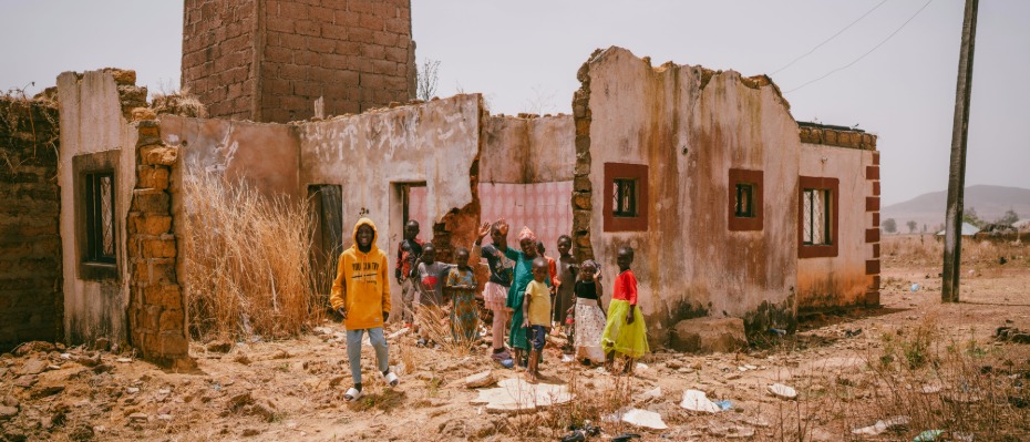 Illustrative image of Nigerian village in the wake of terrorist violence