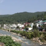 A village in India next to a river