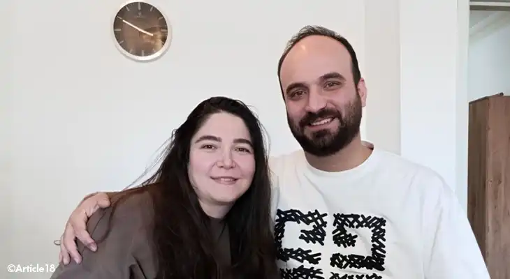 An Iranian couple smiling