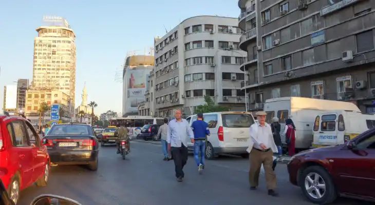 A street scene in Damascus, Syria