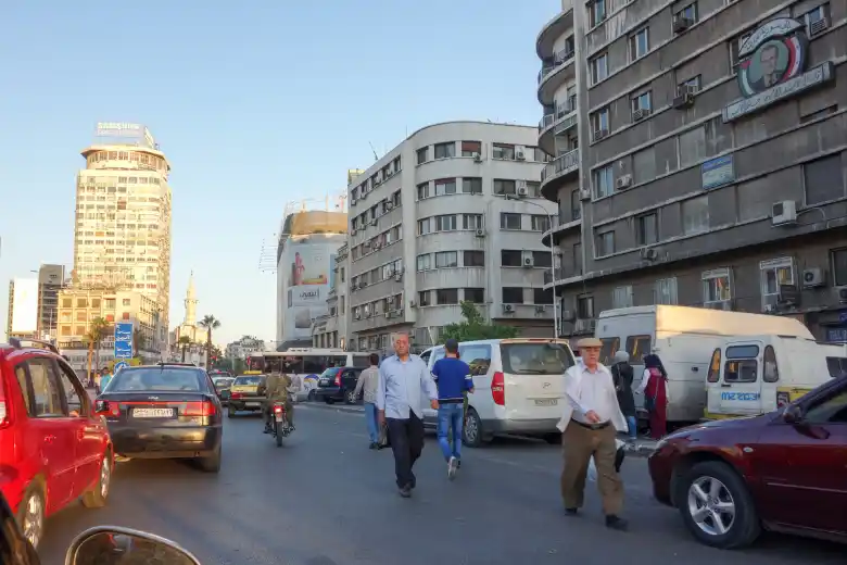 A street scene in Damascus, Syria